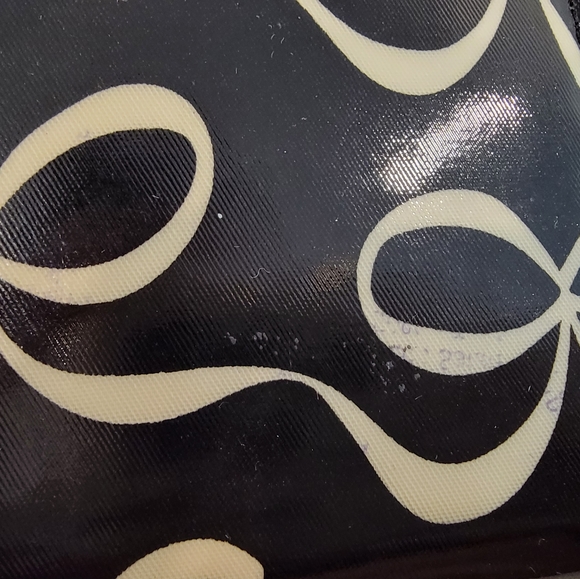 KATE SPADE Daycation Neda Zip Around Wallet Coated Canvas Black White Bows Print - Picture 5 of 7